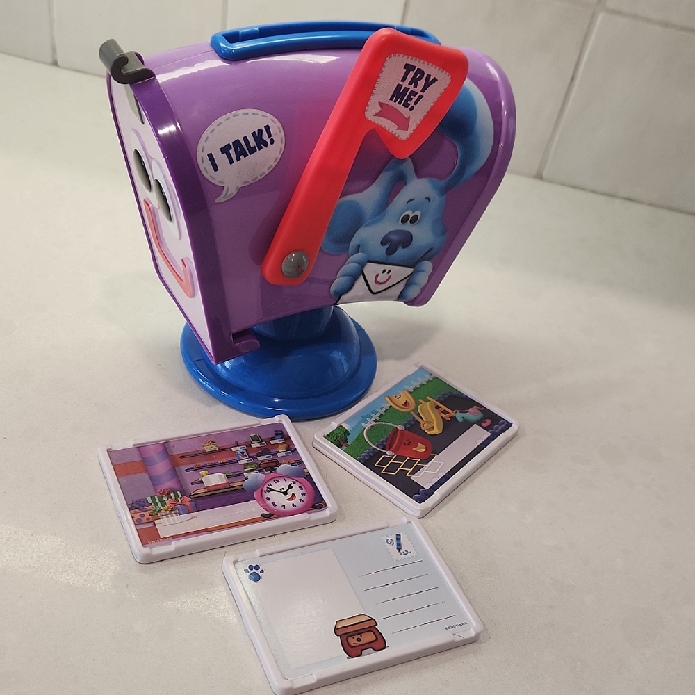 Blues Clues Purple and Blue Talking Mailbox Toy 3 Out Of Original 6 Letters Inc